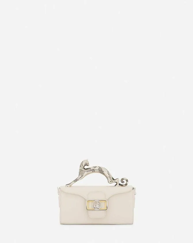 Women Pencil Lanvin Nano Pencil Cat Leather Bag Chalk