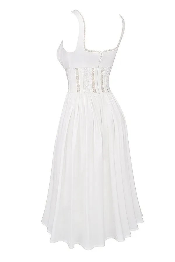 Women Perle White Lace Trim Midi Dress House Of CB Dresses