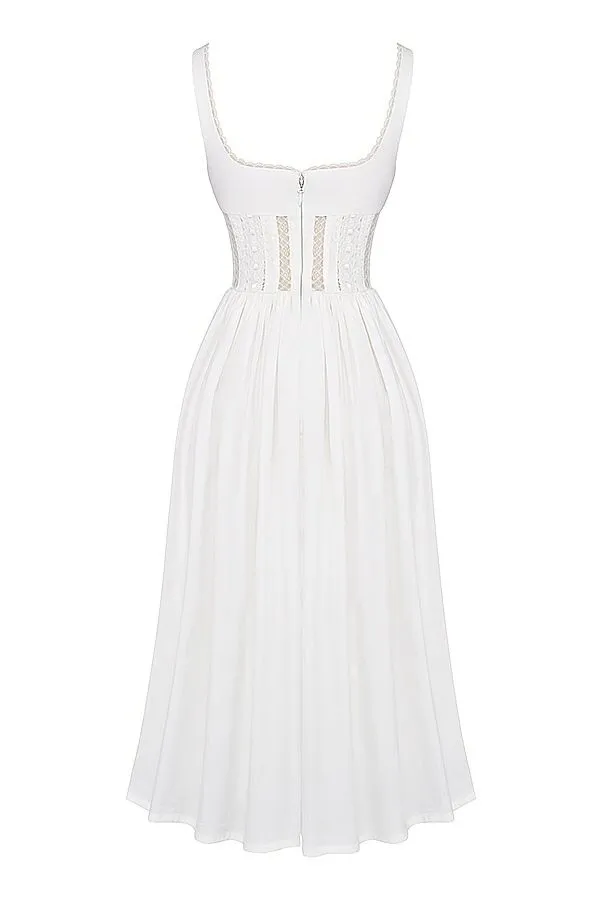 Women Perle White Lace Trim Midi Dress House Of CB Dresses