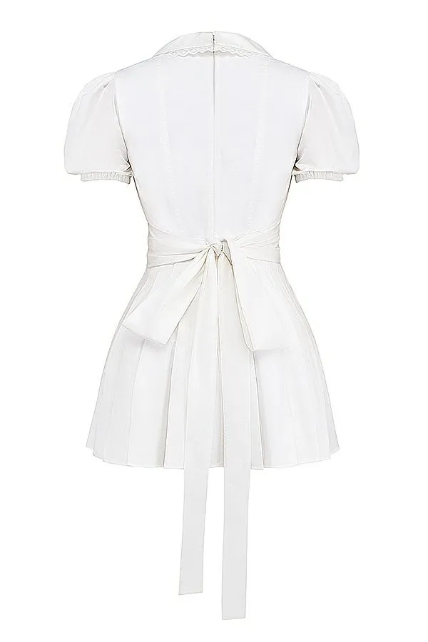 Women Piera White Pleated Mini Dress House Of CB Dresses