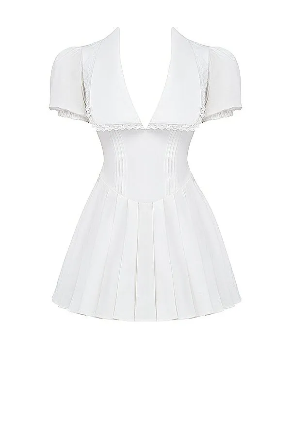 Women Piera White Pleated Mini Dress House Of CB Dresses