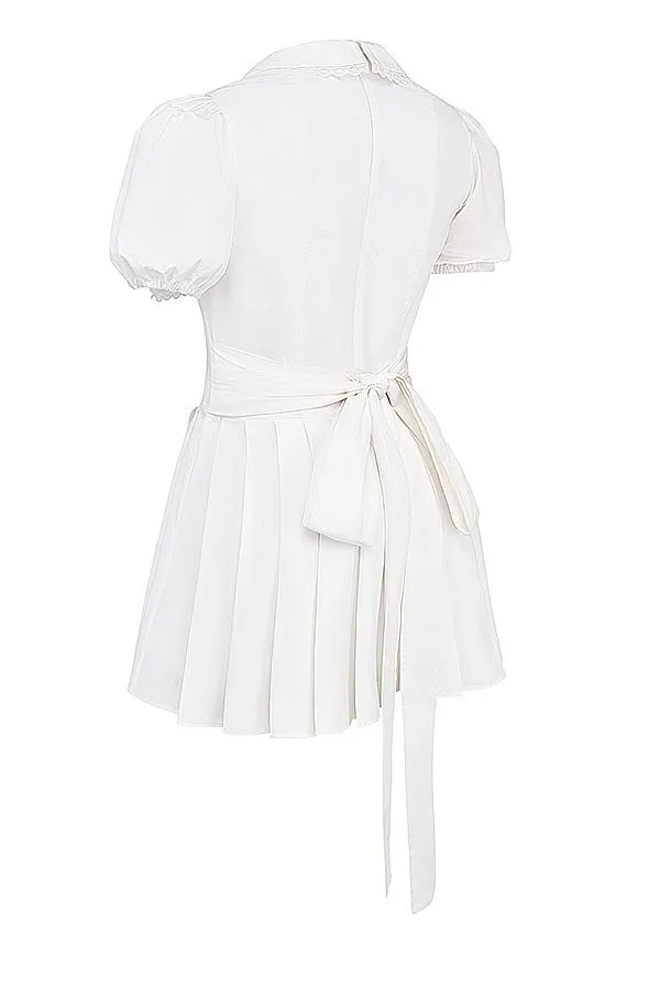 Women Piera White Pleated Mini Dress House Of CB Dresses