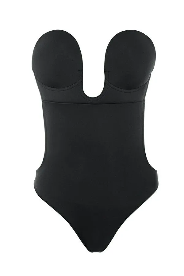 Women PLUNGE SELF ADHESIVE BACKLESS BODYSUIT 8211 BLACK House Of CB Shapewear