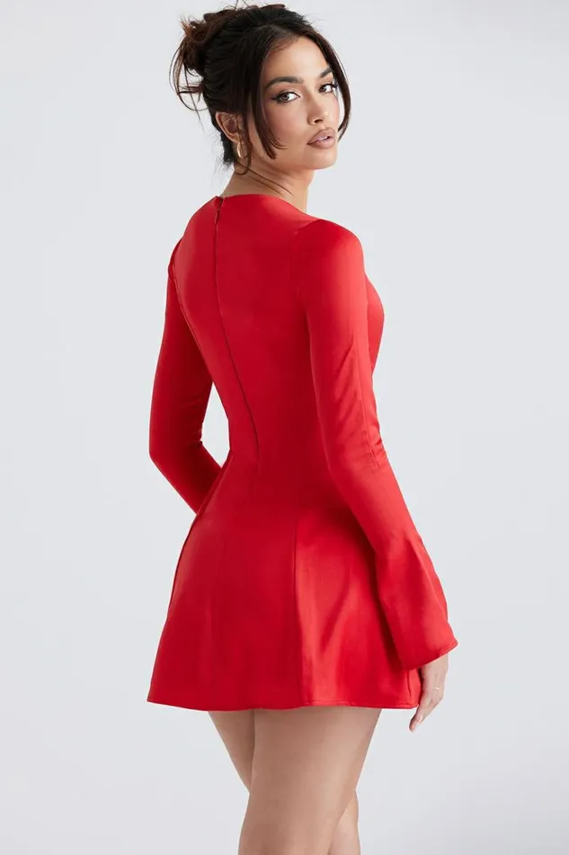Women Sacha Red Satin Mini Dress House Of CB Dresses Women Sacha Red Satin Mini Dress House Of CB Dresses