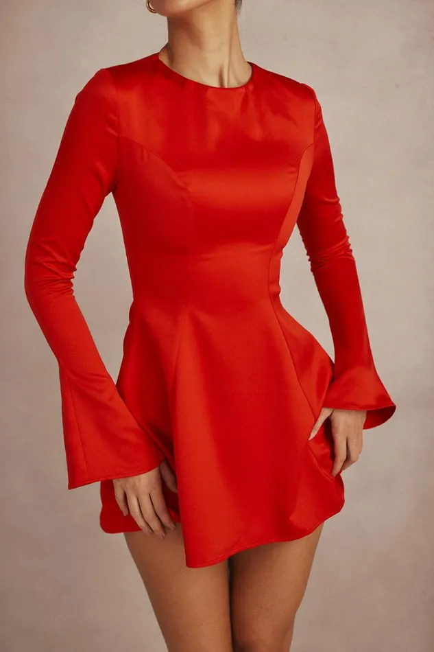 Women Sacha Red Satin Mini Dress House Of CB Dresses Women Sacha Red Satin Mini Dress House Of CB Dresses