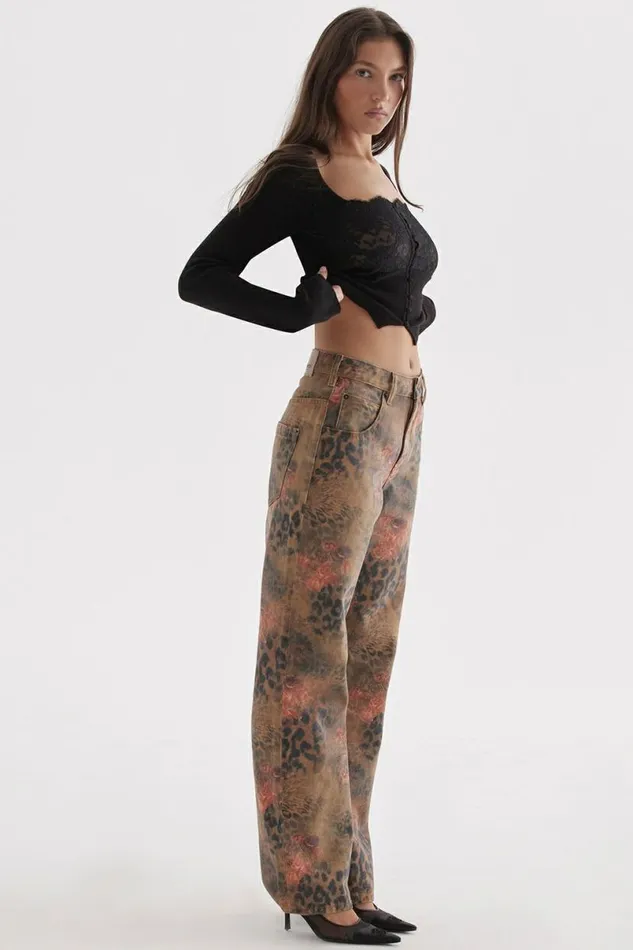 Women Samia Floral Printed Jeans House Of CB Bottoms