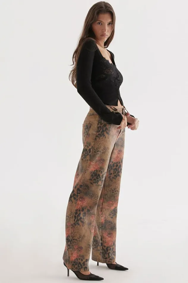 Women Samia Floral Printed Jeans House Of CB Bottoms