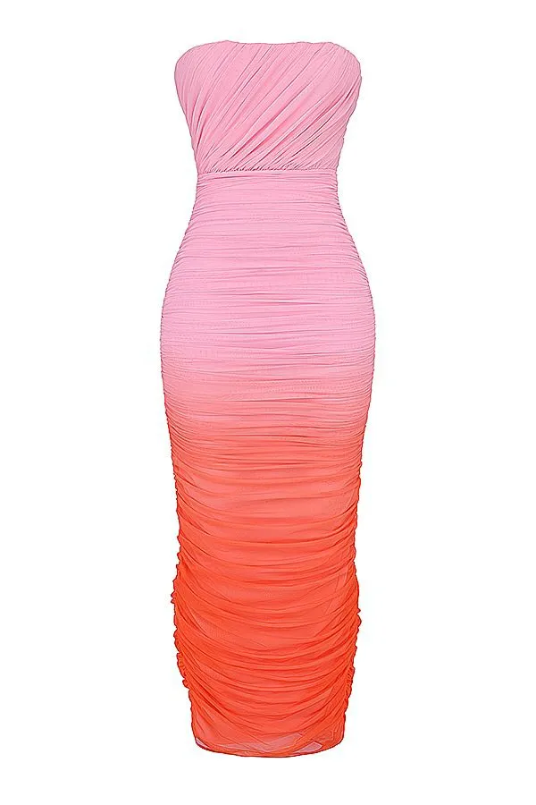 Women Sapphire Ombre Gathered Maxi Dress House Of CB Dresses Women Sapphire Ombre Gathered Maxi Dress House Of CB Dresses