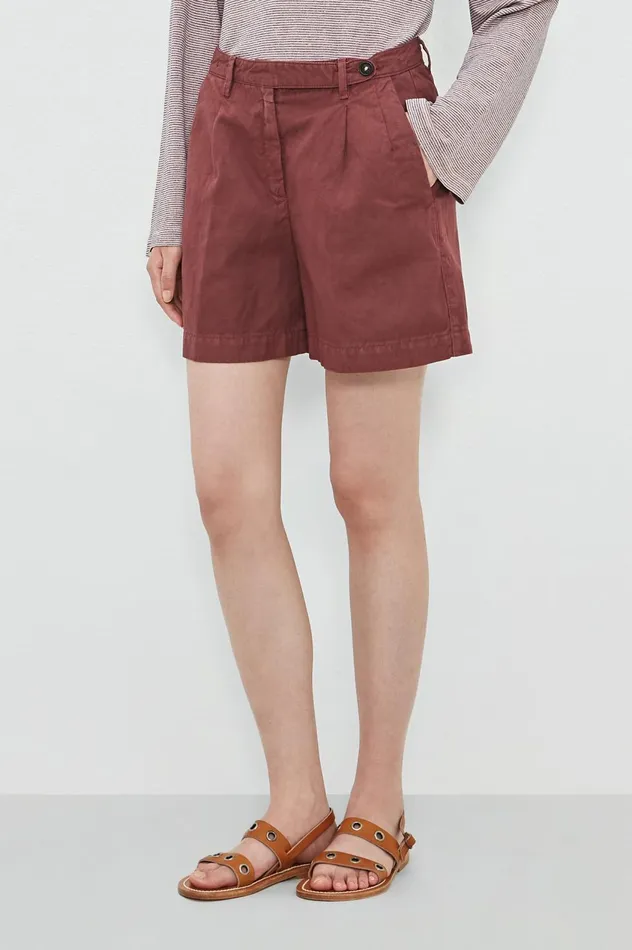 Women SARDINA 8211 Cotton Linen Panama Bermuda Shorts 8211 Dim Burgundy Massimo Alba Trousers and Shorts Women SARDINA 8211 Cotton Linen Panama Bermuda Shorts 8211 Dim Burgundy Massimo Alba Trousers and Shorts