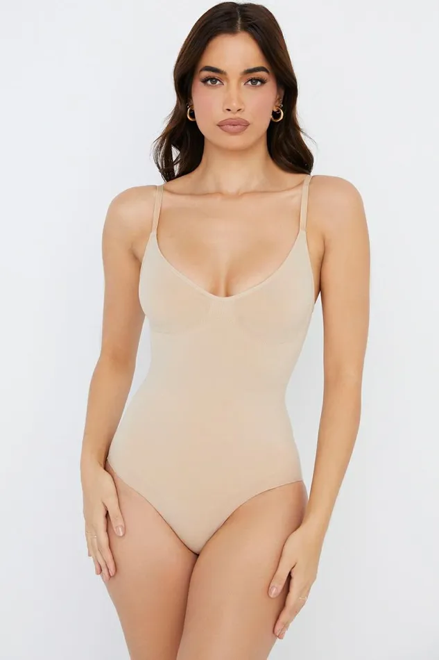 Women SCULPTING FULL BRIEF BODYSUIT ALMOND House Of CB Shapewear