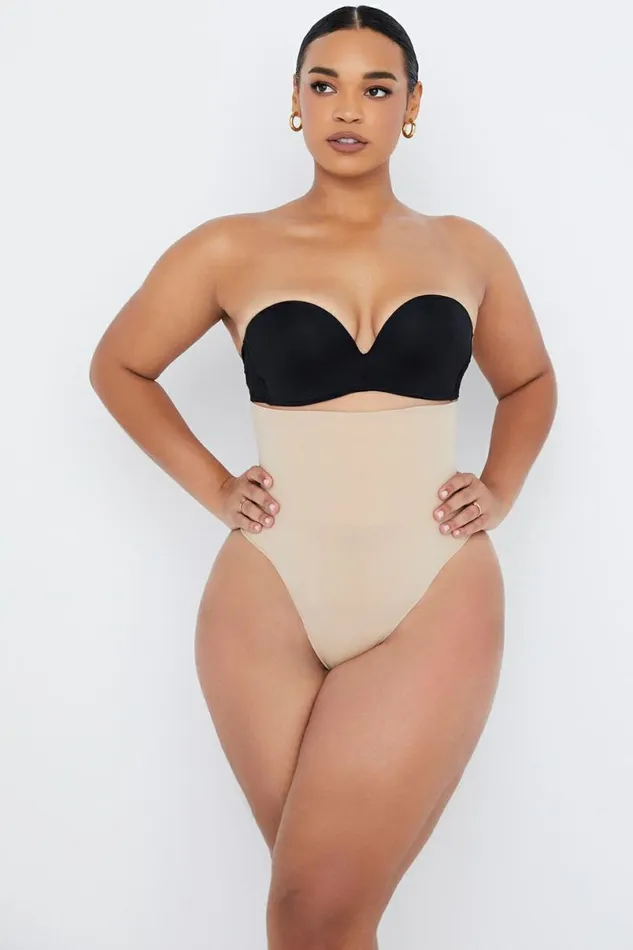 Women SCULPTING HIGH WAIST THONG ALMOND House Of CB Shapewear Women SCULPTING HIGH WAIST THONG ALMOND House Of CB Shapewear