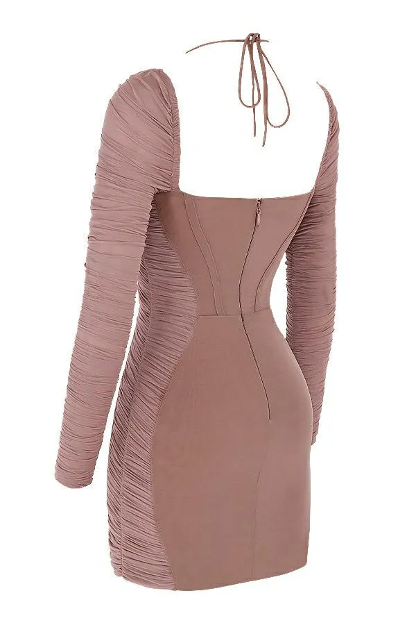 Women Sebastiana Mocha Ruched Corset Mini Dress House Of CB Dresses Women Sebastiana Mocha Ruched Corset Mini Dress House Of CB Dresses