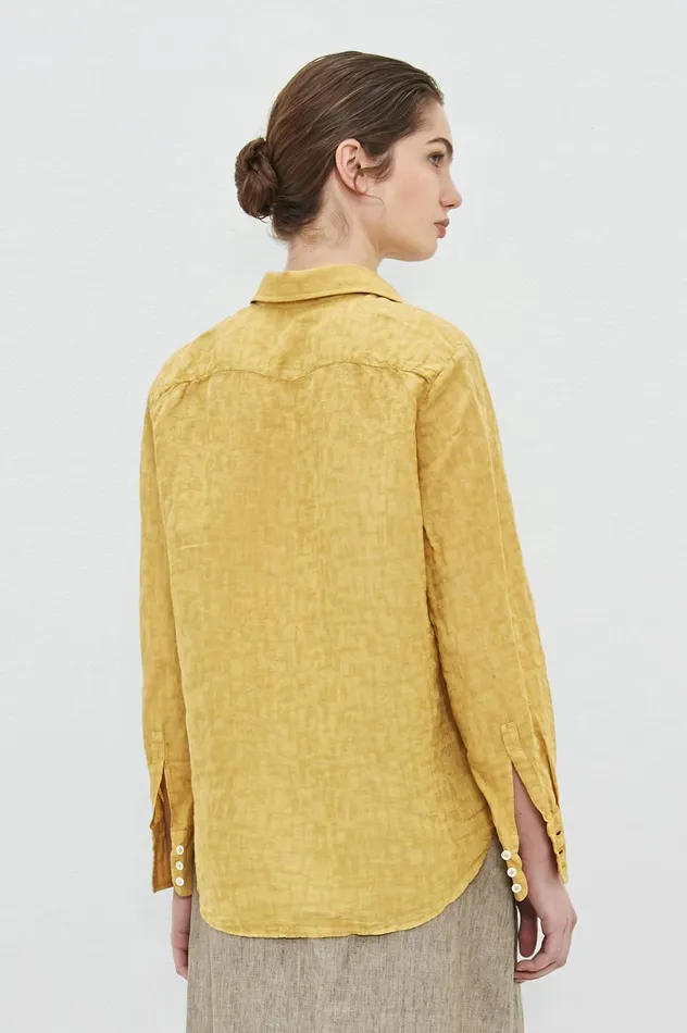 Women SELMA 8211 Linen Shirt 8211 Mostarda Massimo Alba Shirts