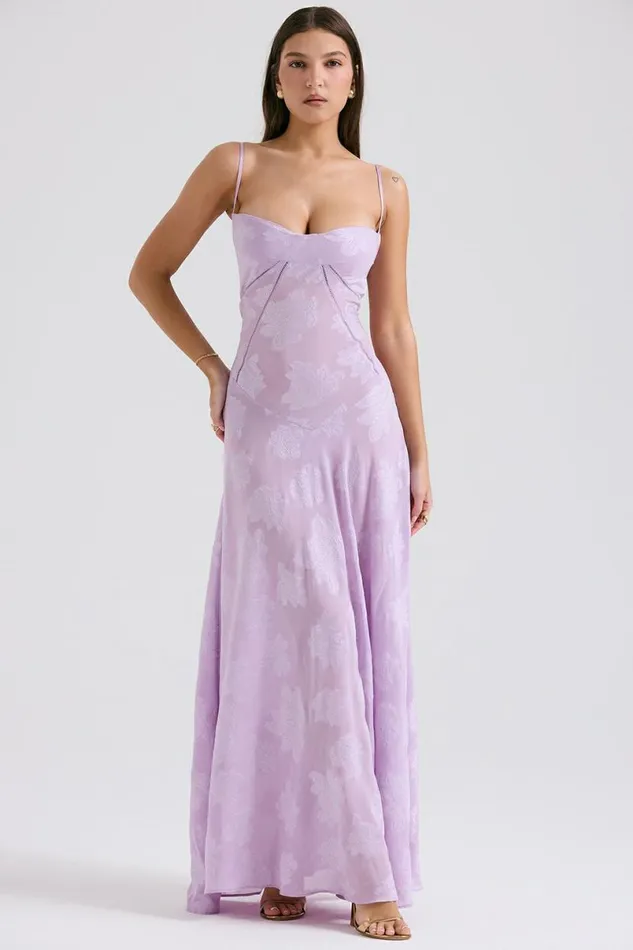 Women Seren Orchid Floral Lace Back Maxi Dress House Of CB Dresses