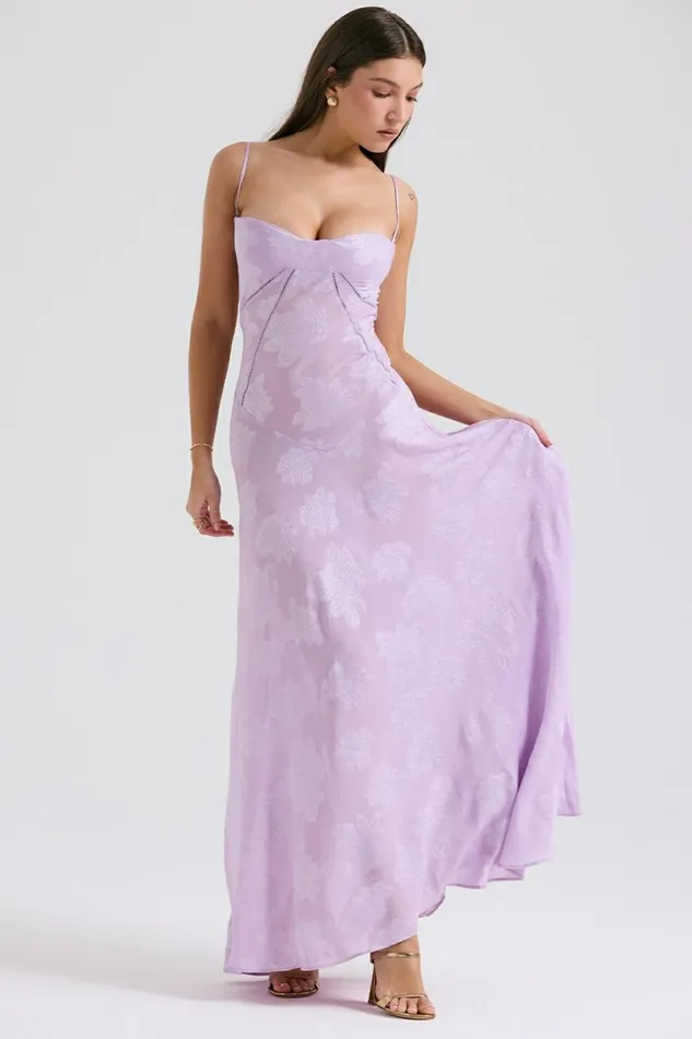 Women Seren Orchid Floral Lace Back Maxi Dress House Of CB Dresses