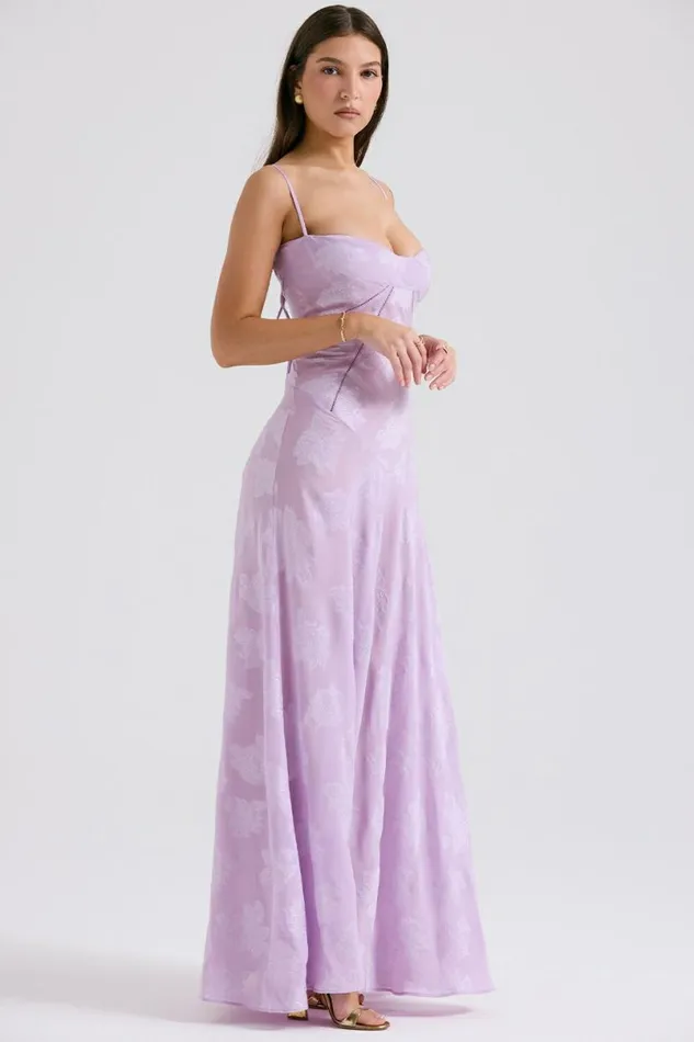 Women Seren Orchid Floral Lace Back Maxi Dress House Of CB Dresses