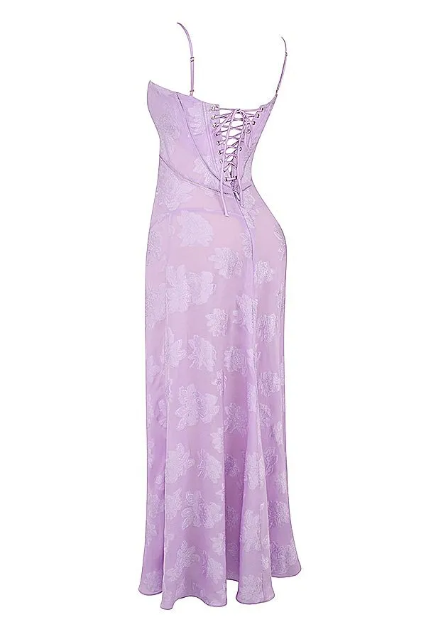 Women Seren Orchid Floral Lace Back Maxi Dress House Of CB Dresses