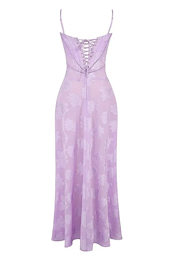 Women Seren Orchid Floral Lace Back Maxi Dress House Of CB Dresses