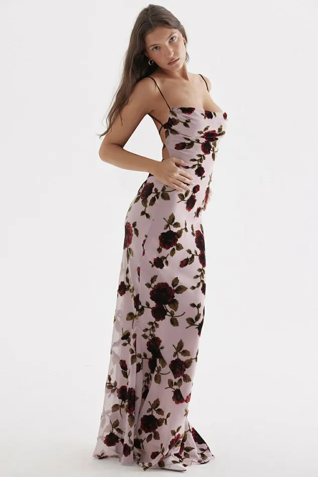 Women Serena Pink Devore Maxi Dress House Of CB Dresses Women Serena Pink Devore Maxi Dress House Of CB Dresses