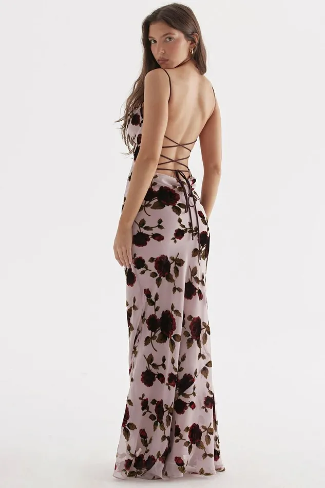 Women Serena Pink Devore Maxi Dress House Of CB Dresses Women Serena Pink Devore Maxi Dress House Of CB Dresses