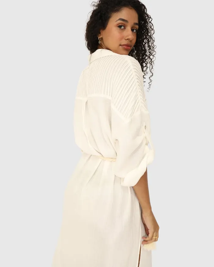 Women Seven Wonders Maxi Shirt Dress 8211 White Dresses Belle and Bloom