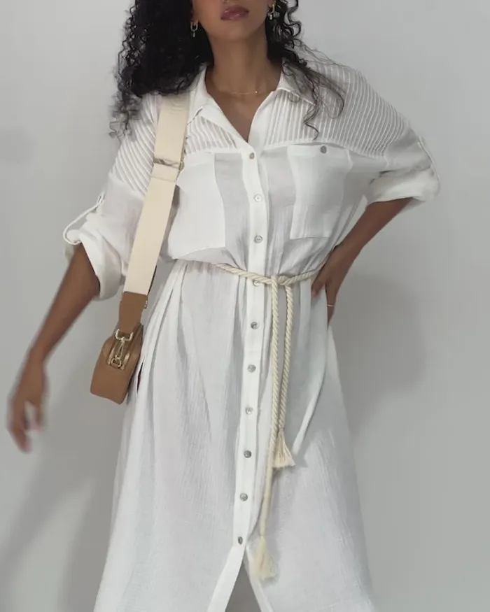 Women Seven Wonders Maxi Shirt Dress 8211 White Dresses Belle and Bloom