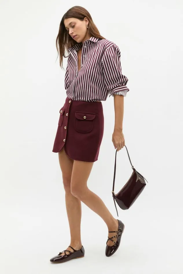 Women Shoulder Bags Seed Heritage Coated Shoulder Bag Dark Plum