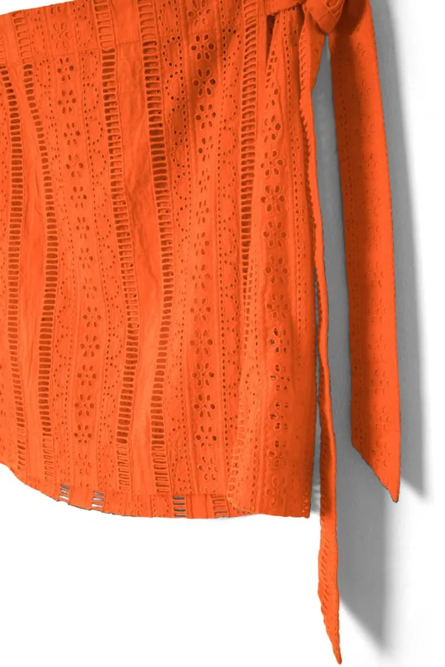 Women Skirts Damson Madder Fiji Mini Wrap Skirt 8211 Orange Broderie