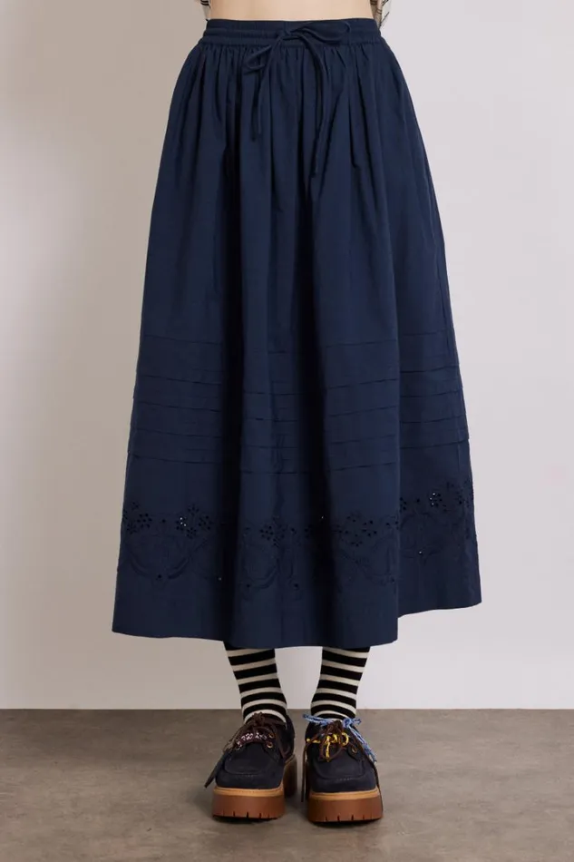Women Skirts Damson Madder Kelsey Midi Skirt 8211 Navy