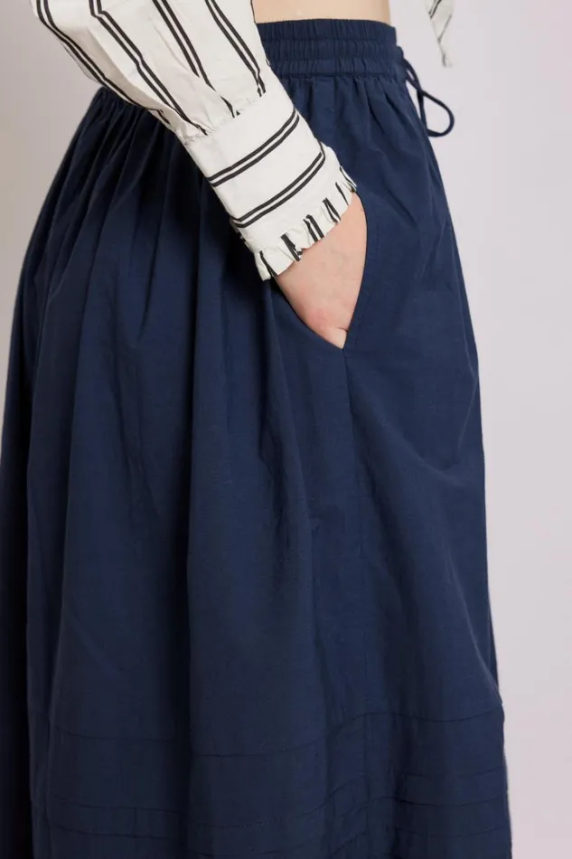 Women Skirts Damson Madder Kelsey Midi Skirt 8211 Navy