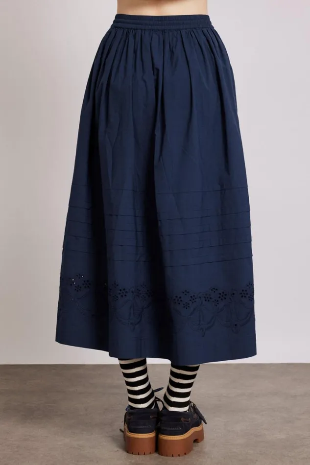 Women Skirts Damson Madder Kelsey Midi Skirt 8211 Navy