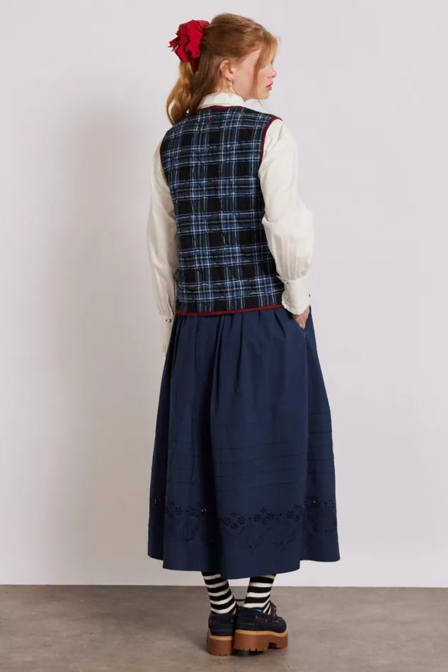 Women Skirts Damson Madder Kelsey Midi Skirt 8211 Navy