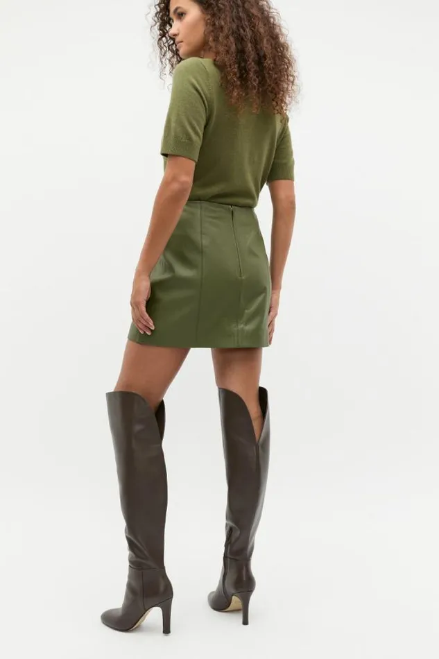 Women Skirts Seed Heritage Leather Mini Panel Skirt Rainforest