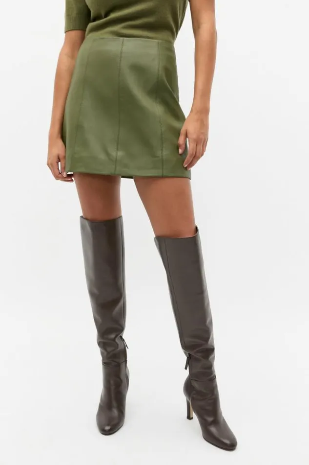 Women Skirts Seed Heritage Leather Mini Panel Skirt Rainforest