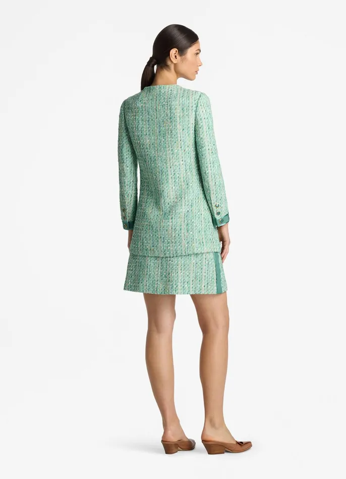 Women Skirts St John Lurex Tweed Short Skirt Jade Multi Women Skirts St John Lurex Tweed Short Skirt Jade Multi