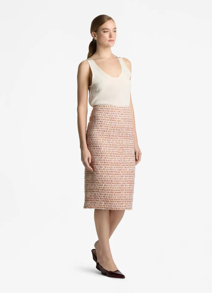 Women Skirts St John Multi Tweed Skirt Blossomdark Claret Multi Women Skirts St John Multi Tweed Skirt Blossomdark Claret Multi