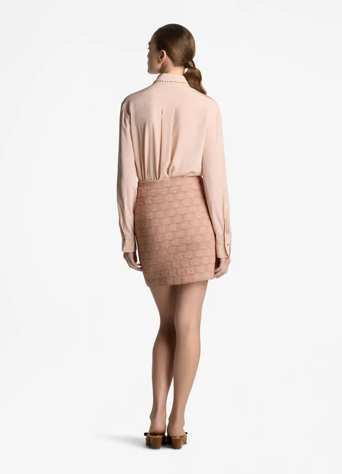 Women Skirts St John Pointelle Knit Skirt Light Blossomcopper Lurex Multi Women Skirts St John Pointelle Knit Skirt Light Blossomcopper Lurex Multi