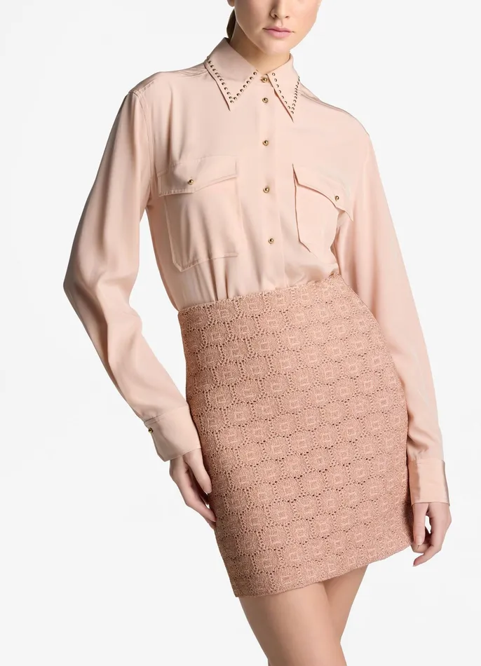 Women Skirts St John Pointelle Knit Skirt Light Blossomcopper Lurex Multi Women Skirts St John Pointelle Knit Skirt Light Blossomcopper Lurex Multi