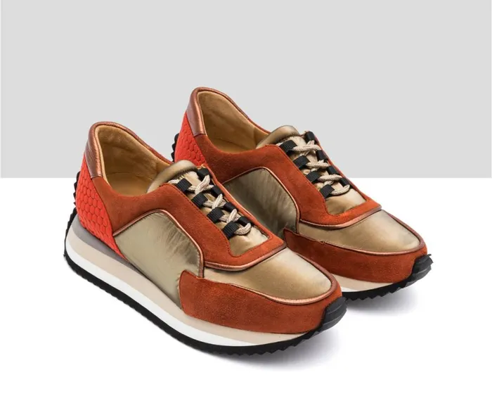 Women Sneakers Audley Shoes Low Heel Leather Sneaker Greysi Metallic