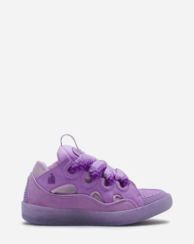 Women Sneakers Lanvin Curb Leather Sneakers Lilac