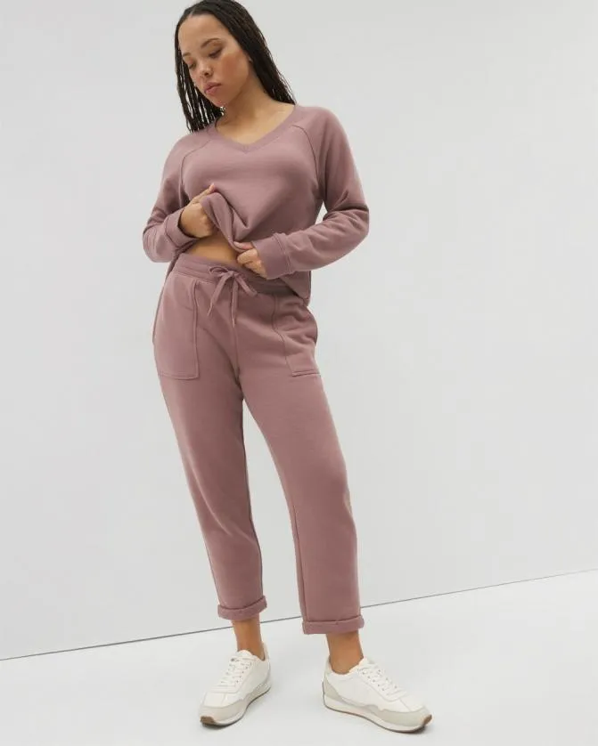 Women Soma Bottoms Cotton Terry Cropped Pants French Mauve