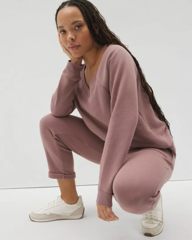 Women Soma Bottoms Cotton Terry Cropped Pants French Mauve