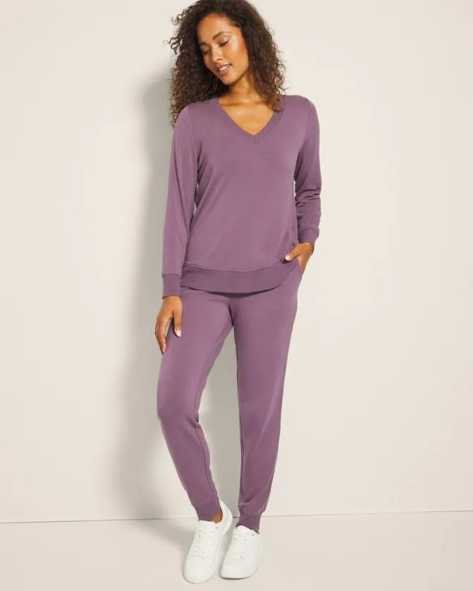 Women Soma Bottoms Ultra Soft Fleece Joggers Smokey Thistle