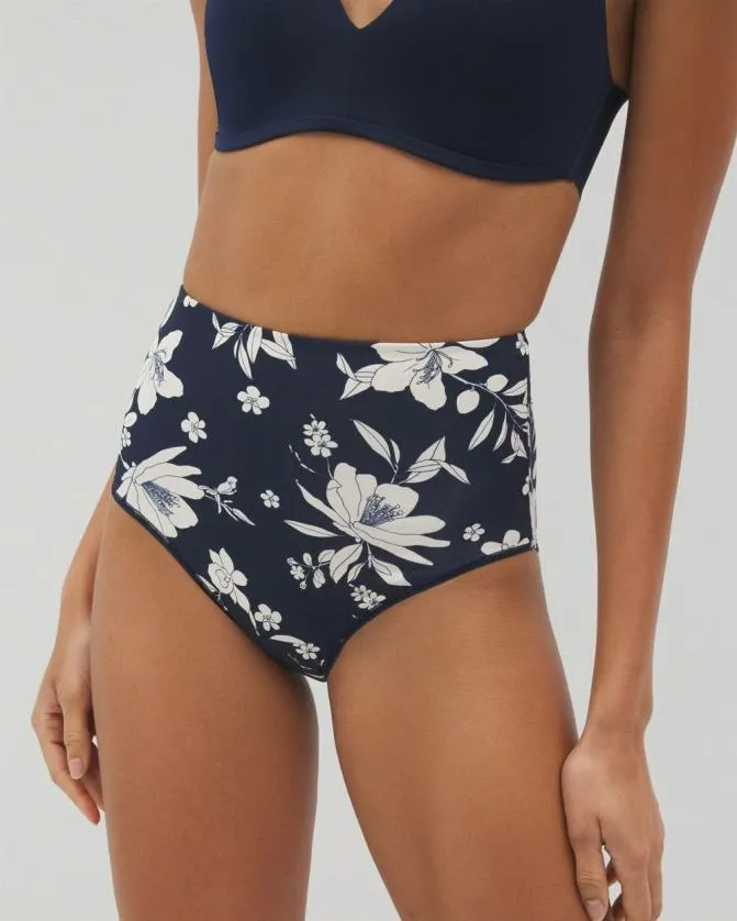 Women Soma Briefs Vanishing Tummy HighWaist Brief Panty Plumeria Dream Navy