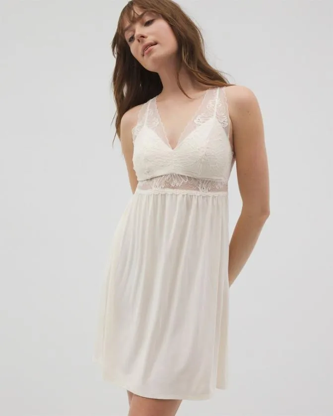 Women Soma Cool Nights Soft Support Lace Chemise Champagne Dreams