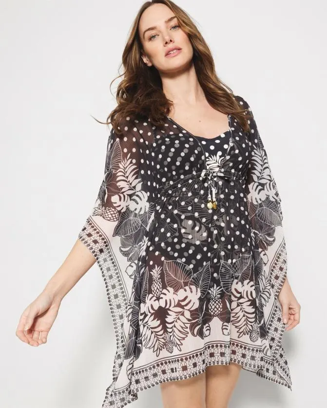 Women Soma Coverups and Accessories Bleu Rod Double Trouble Caftan Black