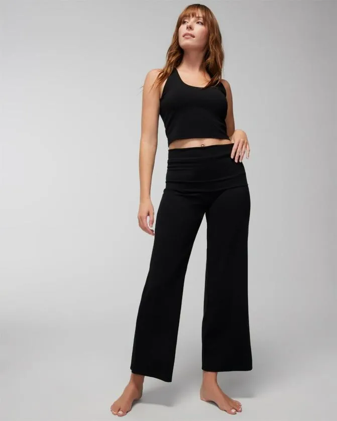 Women Soma Leggings 247 FoldOver HighWaisted Bottoms Black