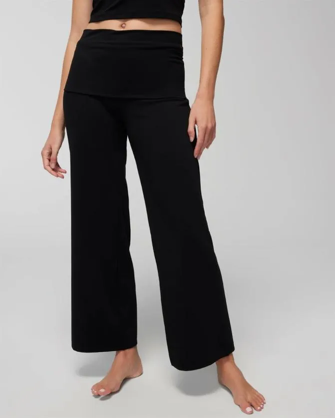 Women Soma Leggings 247 FoldOver HighWaisted Bottoms Black