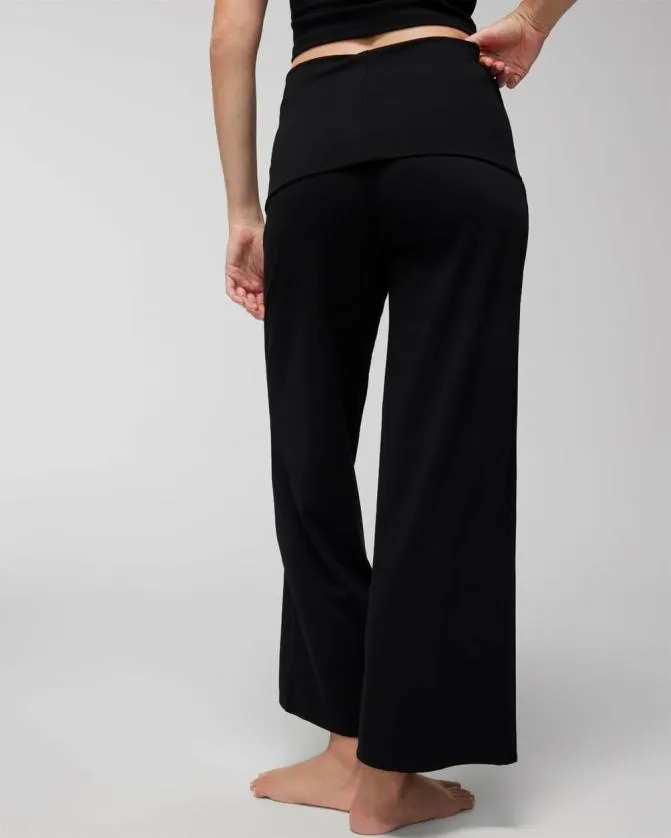 Women Soma Leggings 247 FoldOver HighWaisted Bottoms Black
