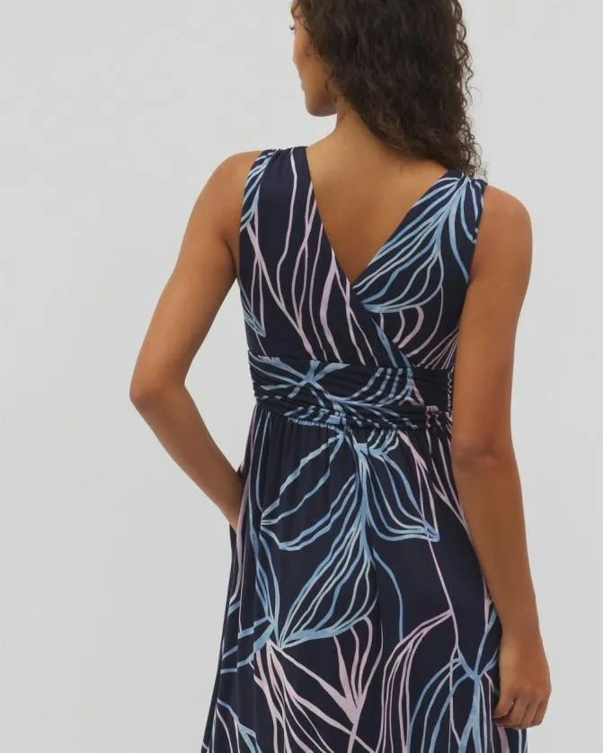 Women Soma Long Dresses Soft Jersey Goddess Maxi Bra Dress So Releafed Grand Navy